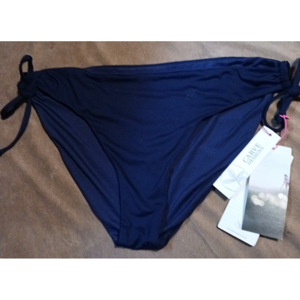 NEW Carve Designs Navy Blue Side Tie Bikini‎ Bottoms, XL